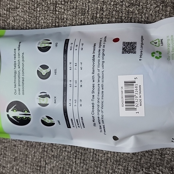 Vionic Women's Active Maximum Support Shoe / Sneaker Insoles Size L - Picture 9 of 9